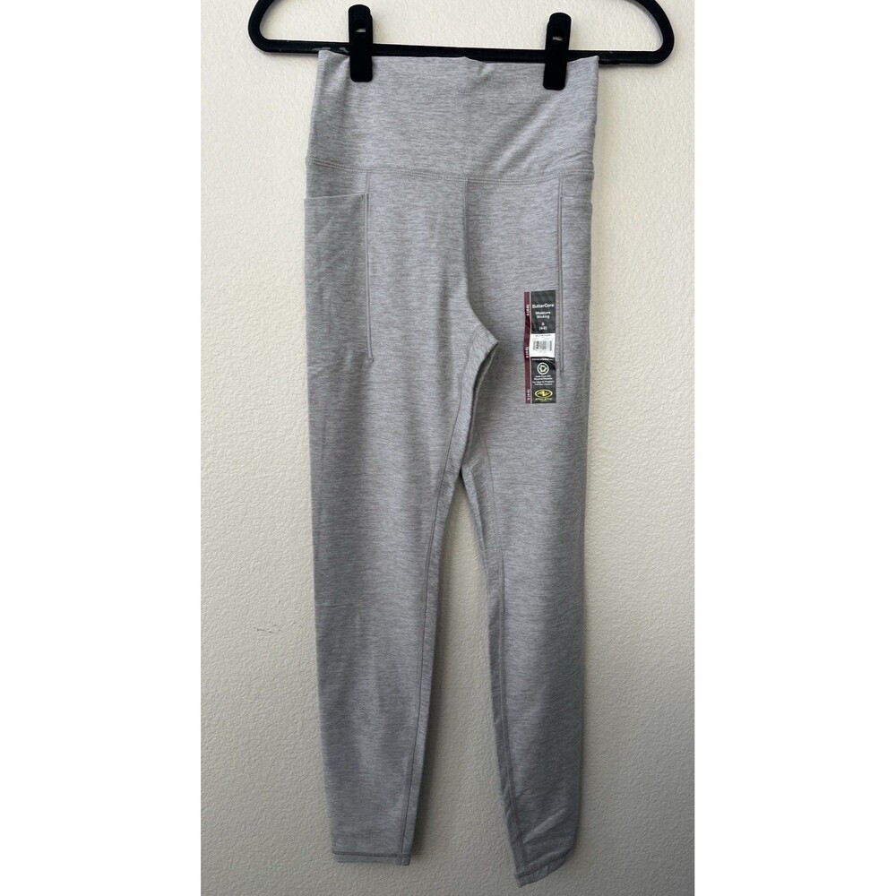 Athletic Works Women's ButterCore Leggings Heather Grey High Rise Pockets Small